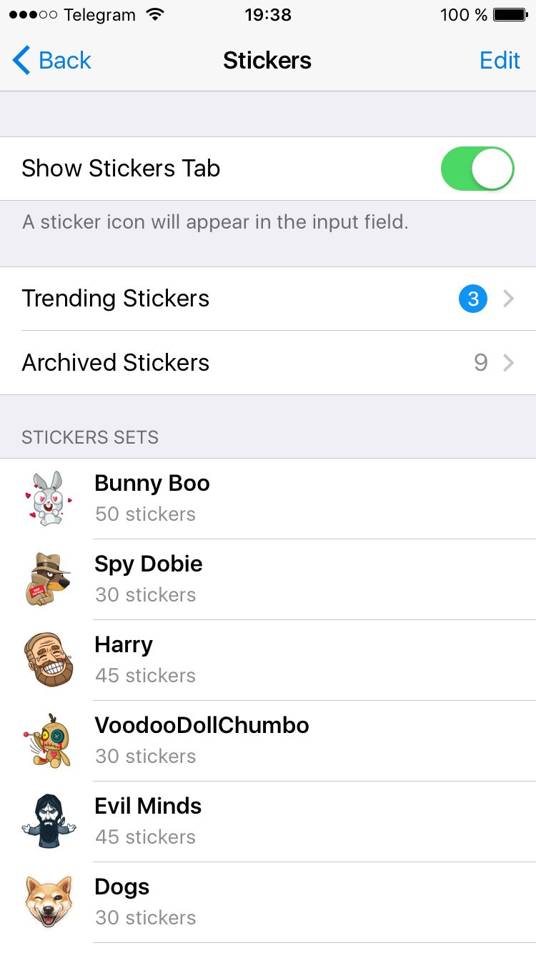 trendingsticker Telegram agrega nuevas funcionalidades