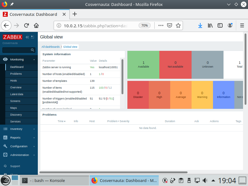 Cosvernauta_pantalla29_Dashboard_Zabbix HOWTO: Cómo instalar Zabbix 5.0 en diferentes distros de Linux - Parte 1
