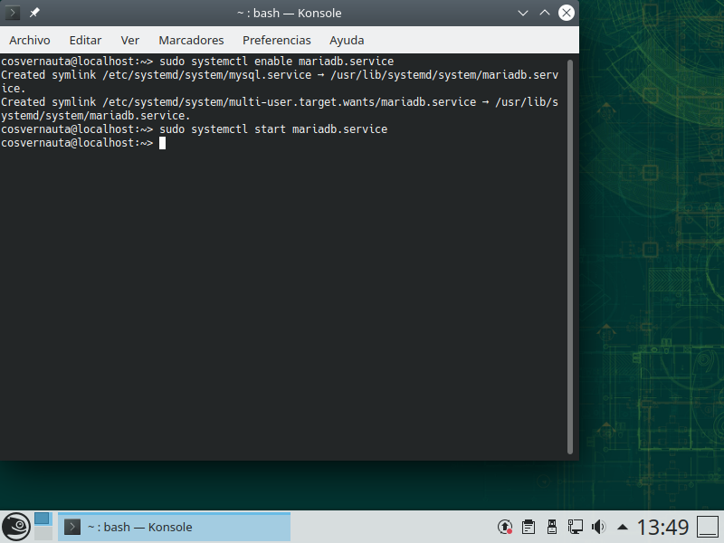 Cosvernauta_pantalla6_mariadb HOWTO: Cómo instalar Zabbix 5.0 en diferentes distros de Linux - Parte 1