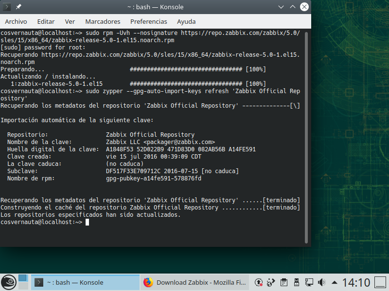 Cosvernauta_pantalla8_zabbix_repositorio HOWTO: Cómo instalar Zabbix 5.0 en diferentes distros de Linux - Parte 1