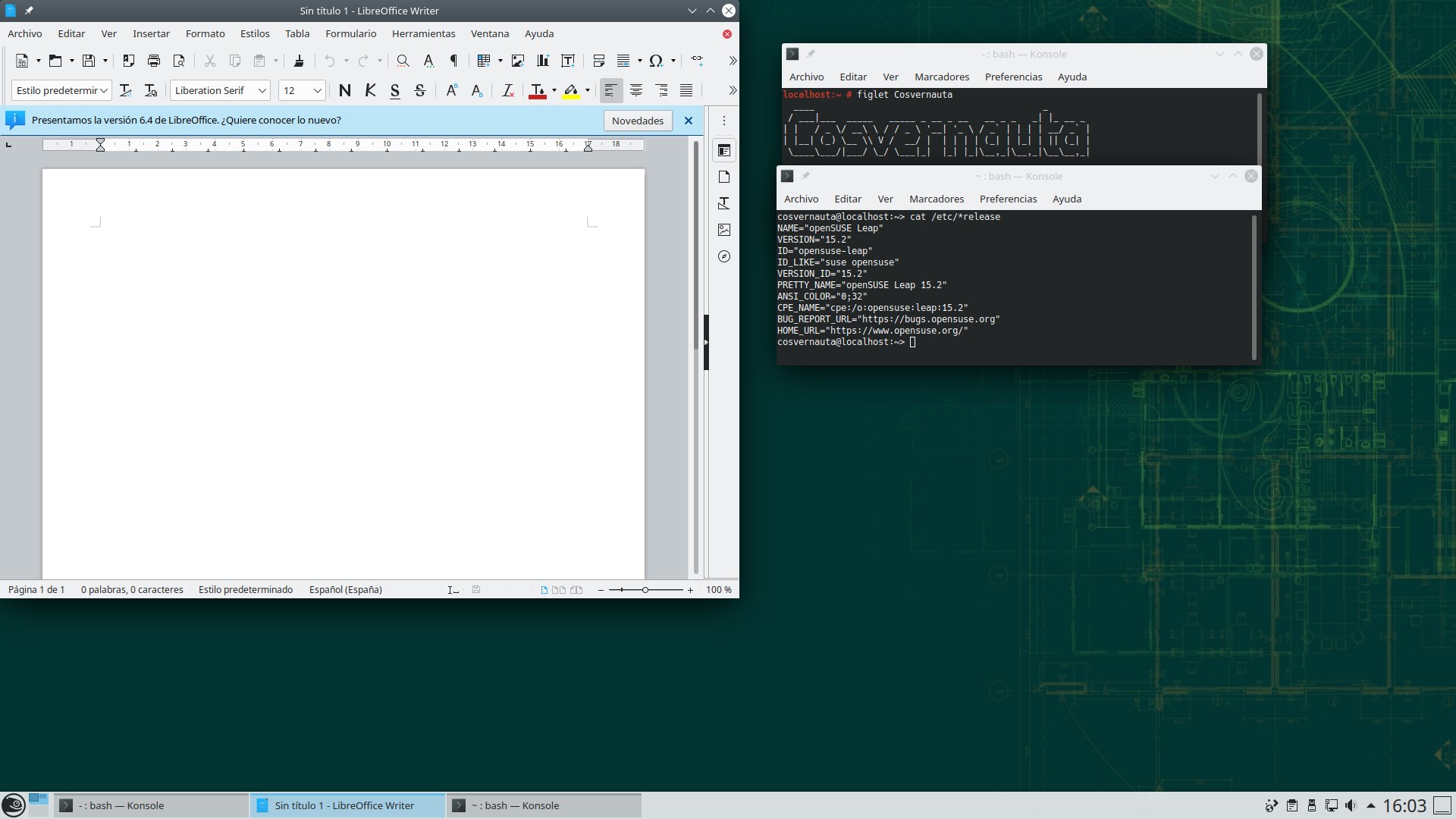 Pantalla22_Cosvernauta Review: Realizamos el unboxing de la última versión de openSUSE Leap 15.2